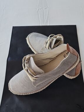 Toni Pons Neutral Linen Espadrille Lace-Up Men's Shoes